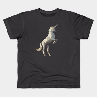 White Geometric Unicorn Kids T-Shirt